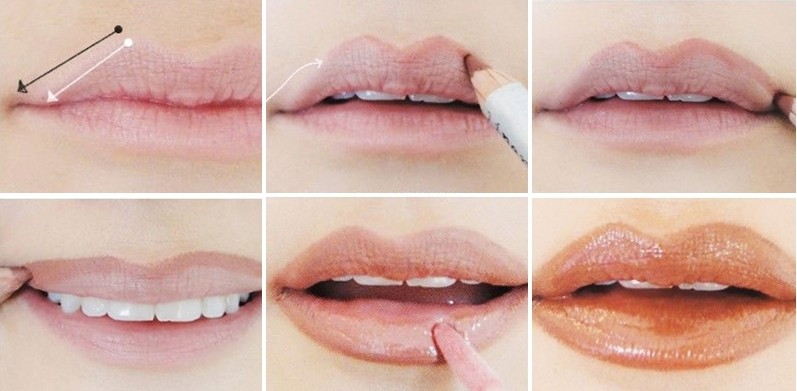 как правильно красить губы